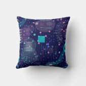 Deep Blue Dreams Abstract Art クッション (裏面)