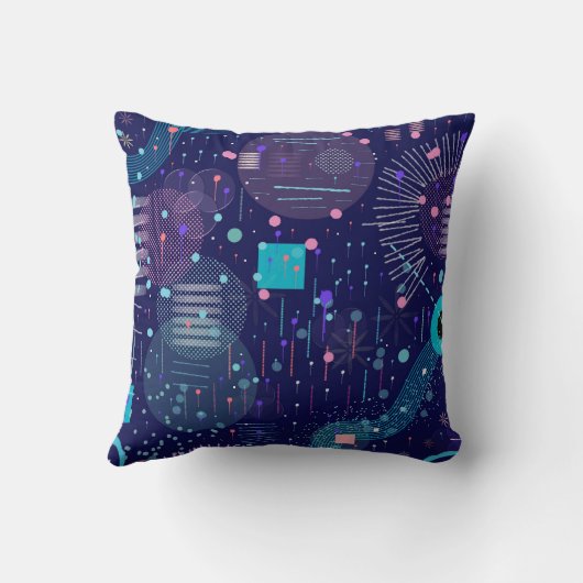 Deep Blue Dreams Abstract Art クッション (裏面)