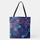 Deep Blue Dreams Abstract Art トートバッグ (正面)