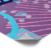 Deep Blue Dreams Abstract Art ポスター (角)