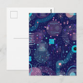 Deep Blue Dreams Abstract Art ポストカード (正面/裏面)