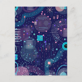 Deep Blue Dreams Abstract Art ポストカード