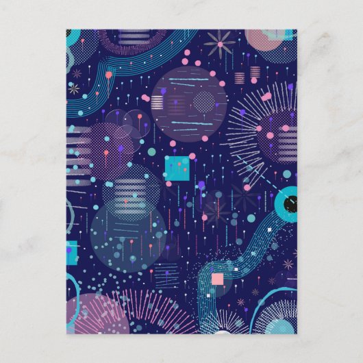 Deep Blue Dreams Abstract Art ポストカード (正面)