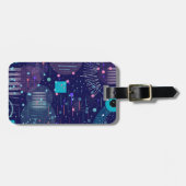 Deep Blue Dreams Abstract Art ラゲッジタグ (正面横)