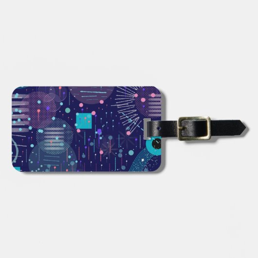 Deep Blue Dreams Abstract Art ラゲッジタグ (正面横)