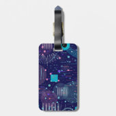 Deep Blue Dreams Abstract Art ラゲッジタグ (裏面縦)