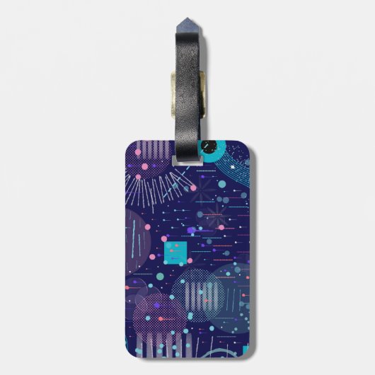 Deep Blue Dreams Abstract Art ラゲッジタグ (裏面縦)