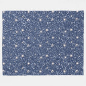 Deep Blue Glitter  フリースブランケット (正面(横))