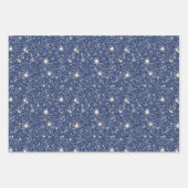 Deep Blue Glitter Cream Sand Birthday ラッピングペーパーシート (正面)