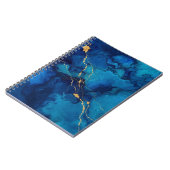 Deep Blue Ink Marble Notebook with Gold Flow Lines ノートブック (左側)