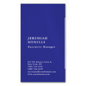 Deep blue minimalist modern plain マグネット名刺 (正面縦)