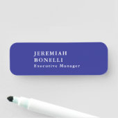 Deep blue minimalist modern plain 名札 (インサイチュ)