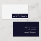 Deep Blue | Modern Minimal Color Block Design 名刺 (正面/裏面)