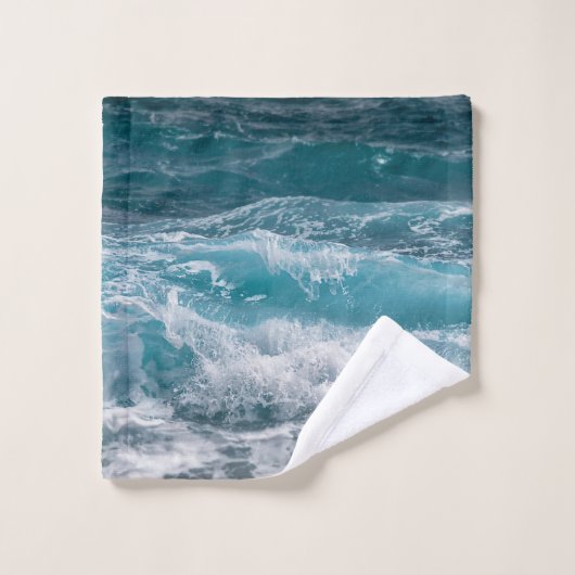 Deep Blue Ocean Wave Comfort ウォッシュタオル (ウォッシュタオル)