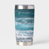 Deep Blue Ocean Wave Custom Image Personalized 保温保冷タンブラー (背面)