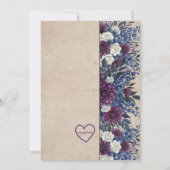 Deep Blue & Purple Floral Baby Shower 招待状 (裏面)