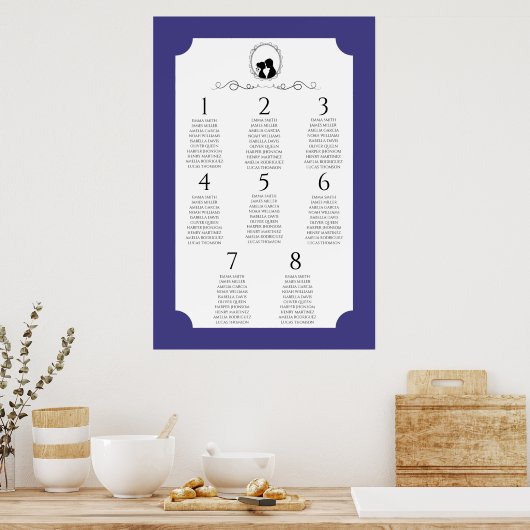 Deep Blue Regency Seating Chart Poster 3 of 3 ポスター (キッチン)