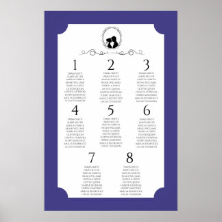 Deep Blue Regency Seating Chart Poster 3 of 3 ポスター