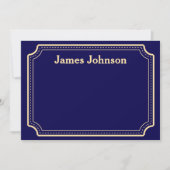 Deep blue Retro Bold Serif Desk Name Plate ノートカード (正面)