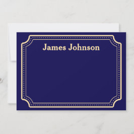 Deep blue Retro Bold Serif Desk Name Plate ノートカード
