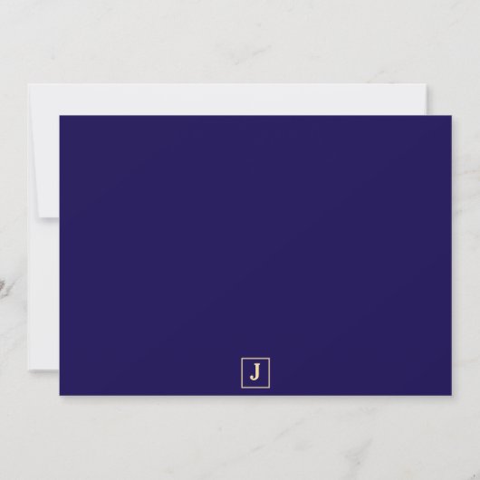 Deep blue Retro Bold Serif Desk Name Plate ノートカード (裏面)