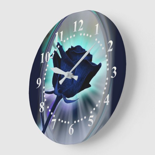 Deep blue rose ラージ壁時計 (傾斜)