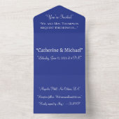 Deep Blue Wedding Invite | Bold Minimal Style オールインワン招待状 (内側)