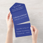 Deep Blue Wedding Invite | Bold Minimal Style オールインワン招待状 (貼ってはがせる)
