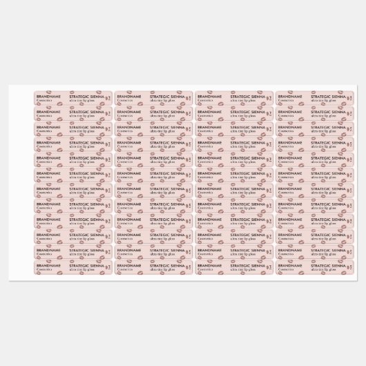 Deep Blush Muted Cinnamon Brown Custom Lip Gloss  ラベル (シート)