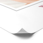 Deep Blush Pink Bow 1st Birthday Photo Welcome ポスター (角)