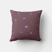 Deep Bordeaux Japanese Gentian Floral Pattern クッション (裏面)