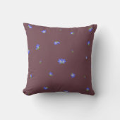 Deep Bordeaux Japanese Gentian Floral Pattern クッション (正面)