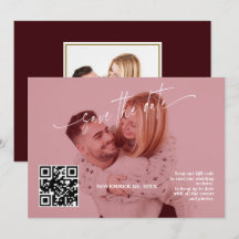 Deep BurgundyのカリグラフィーQRコードフォトウェディング