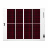 Deep Burgundy Blackwatch Tartan Plaid Pattern ラベル (フルシート)
