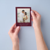 Deep Burgundy Budget Wedding Thank You Card チラシ (手)