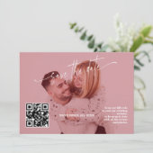Deep Burgundy Calligraphy QR Code Photo Wedding   セーブザデート (スタンド正面)