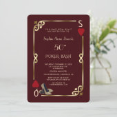 Deep Burgundy Casino Night Gatsby 50th Birthday 招待状 (スタンド正面)