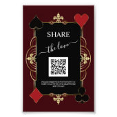 Deep Burgundy Casino Share Photo QR Code Wedding  フォトプリント (正面)