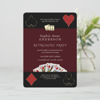 Deep Burgundy Casino Vegas Poker Retirement Party  招待状