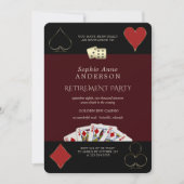 Deep Burgundy Casino Vegas Poker Retirement Party  招待状 (正面)