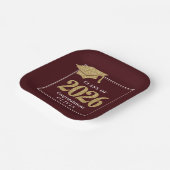 Deep Burgundy Class Of 2026 ペーパープレート (傾斜あり)