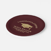 Deep Burgundy Class Of 2026 Graduation Party ペーパープレート (アングル)