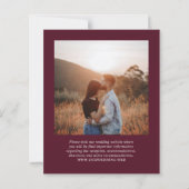 Deep Burgundy Classic Budget Wedding Invitation (裏面)