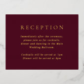 Deep Burgundy Classic Foil Wedding Enclosure Card 箔招待状ポストカード (正面)