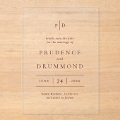 Deep Burgundy Classic Wedding Save the Date アクリル招待状 (正面)