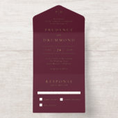 Deep Burgundy Elegant Classic Wedding オールインワン招待状 (内側)