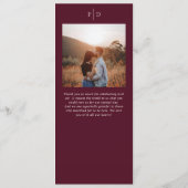 Deep Burgundy Elegant Classic Wedding メニュー (裏面)