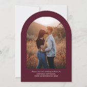 Deep Burgundy Elegant Classic Wedding 招待状 (裏面)