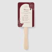 Deep Burgundy Floral Arch Wedding Ceremony Fan ハンドファン (裏面)