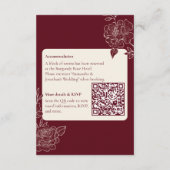 Deep Burgundy Floral Arch Wedding Timeline Card エンクロージャーカード (裏面)